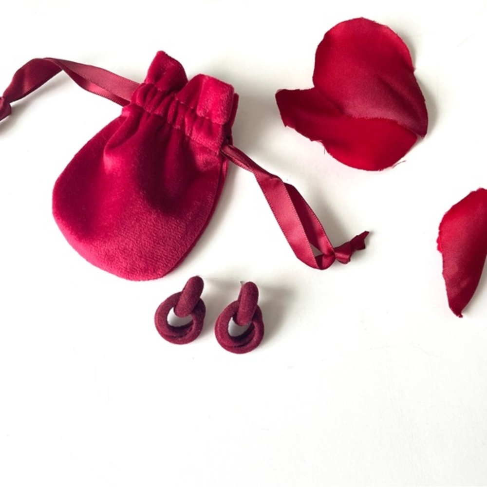 Velvet Earrings for Women Girls Boho Burgundy
